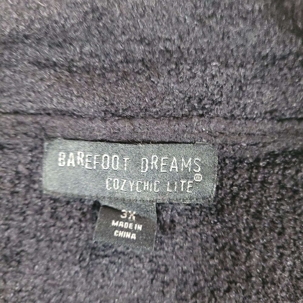 Barefoot Dreams Cozychic‎ Light Oversized Sweater 3X Black Half Zip - Picture 7 of 13